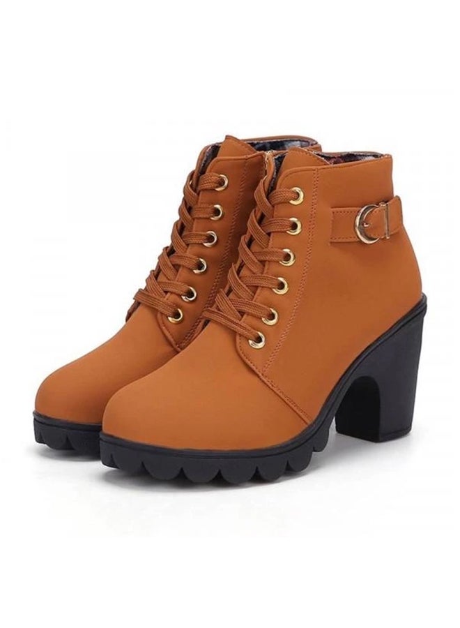 Heeled Ankle Boots Brown