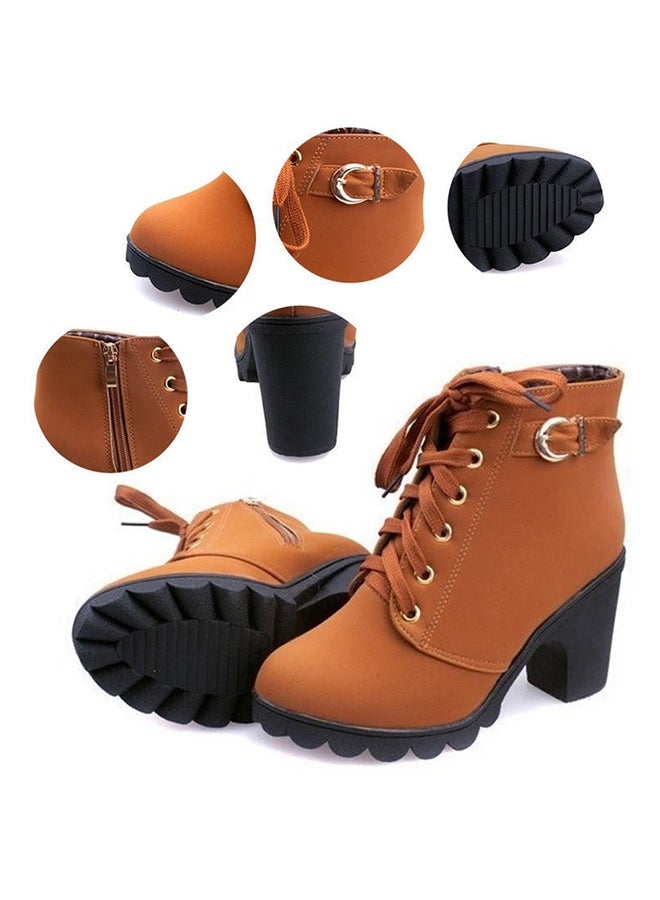 Heeled Ankle Boots Brown