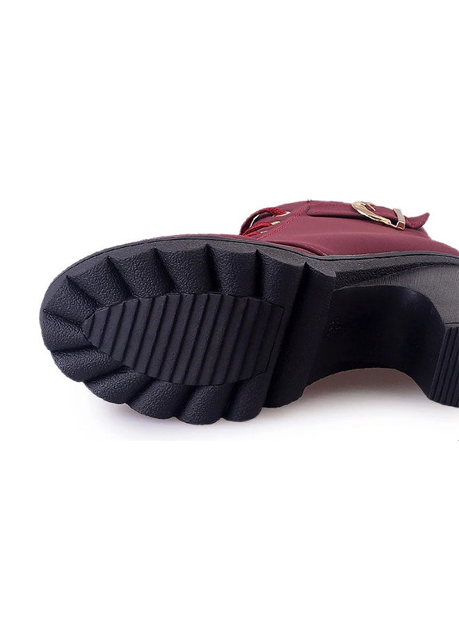 Heeled Ankle Boots Maroon