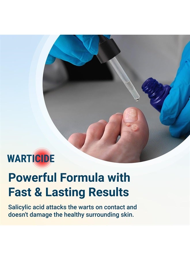 Fast-Acting Wart Remover - Effective Plantar and Genital Wart Removal with Natural Ingredients - Attacks Warts On Contact, Easy Dropper Application (2 Bottles, 1 fl oz Each)