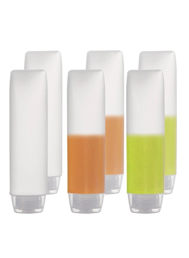 6 Pack Travel Size Plastic Squeeze Bottles for Liquids, 30ml/1 Fl. Oz TSA Approved Makeup Toiletry Cosmetic Containers