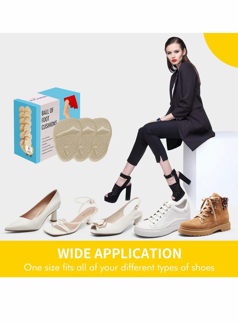 Gel Insoles, 12 pcs Metatarsal Pads for Women, Shoe Insoles Foot Relief Pads Soft Gel Pads High Heel Pads Foot Pain Relief Pads Heel Inserts Feet Protectors Gel Cushions for Shoes Heels Women