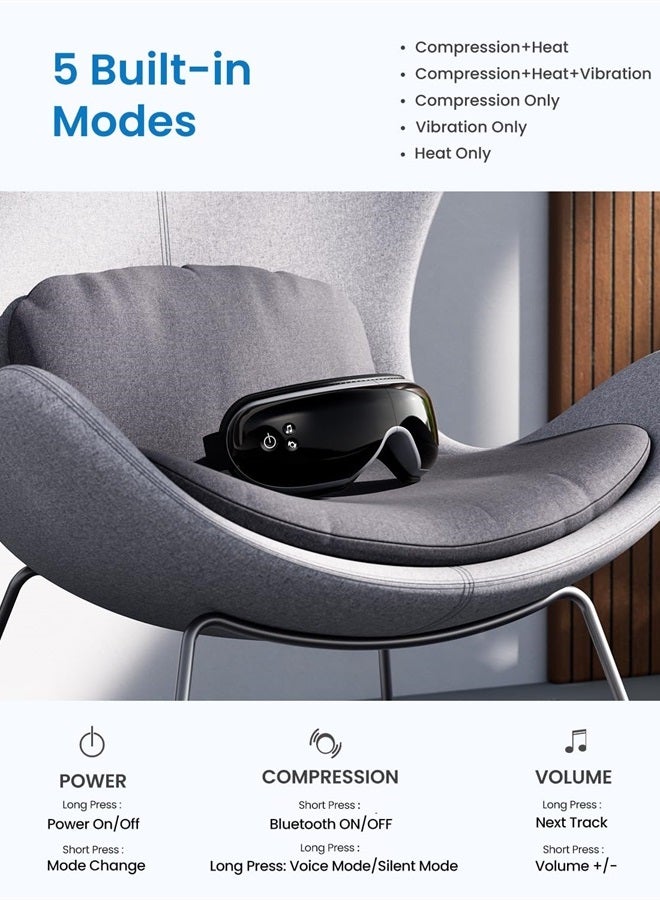 Eyeris1 Father Day Gifts Eye Massager, Gifts for Dad/Mom, Face Massager for Migraine Relief, Eye Care Mask Massager, Relax Reduce Eye Strain Dry Eye Improve Sleep, Birthday Gifts for Women/Men