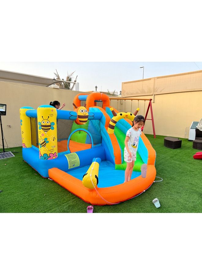 Inflatable Trampoline Castle Kids Play Jumping Bounce House With Air Blower Indoor Outdoor