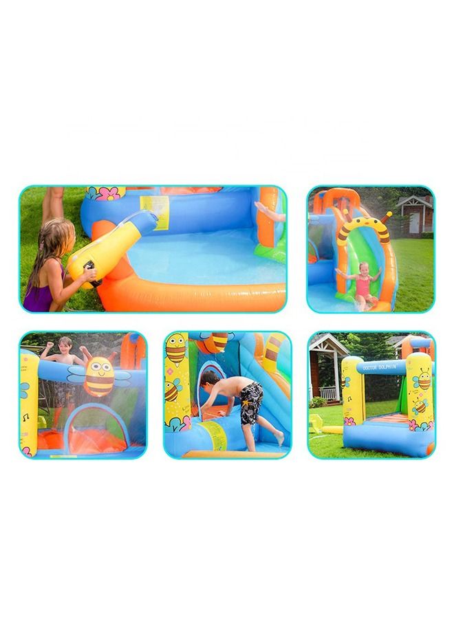 Inflatable Trampoline Castle Kids Play Jumping Bounce House With Air Blower Indoor Outdoor