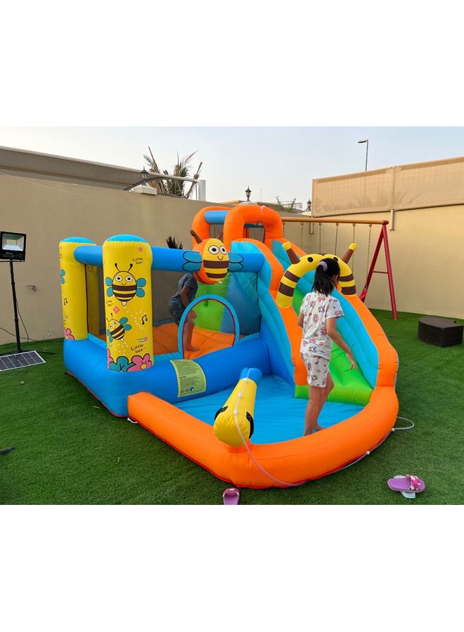 Mini Inflatable Bounce House Slide Outdoor Jumping Castle Water Slide With Pool For Kids