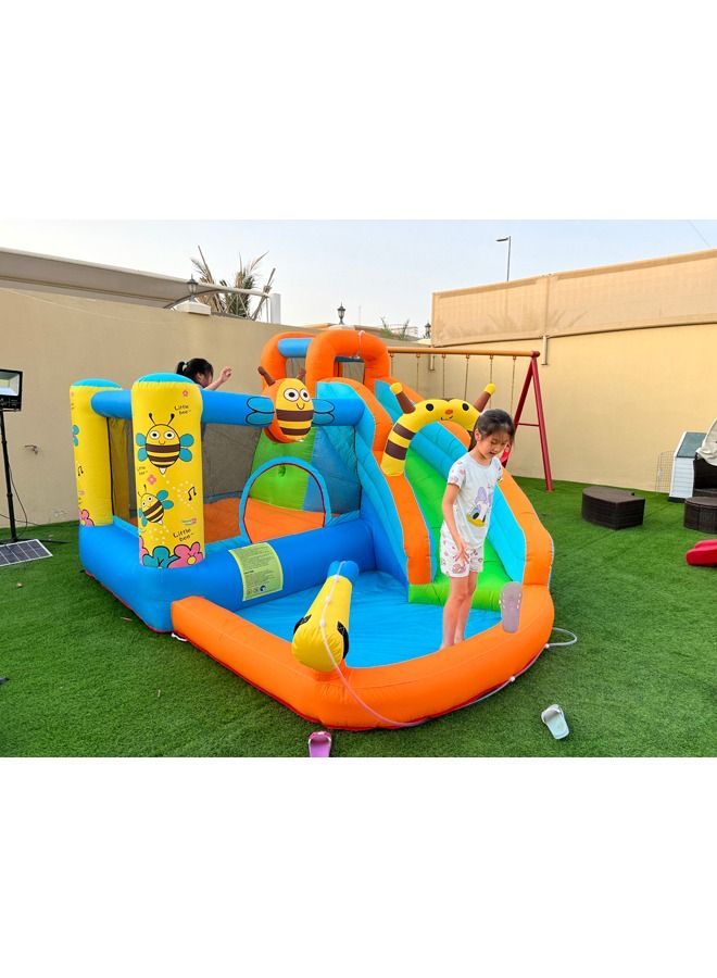 Inflatable Bee Bounce House For Kids Outdoor Playing With Water Slide