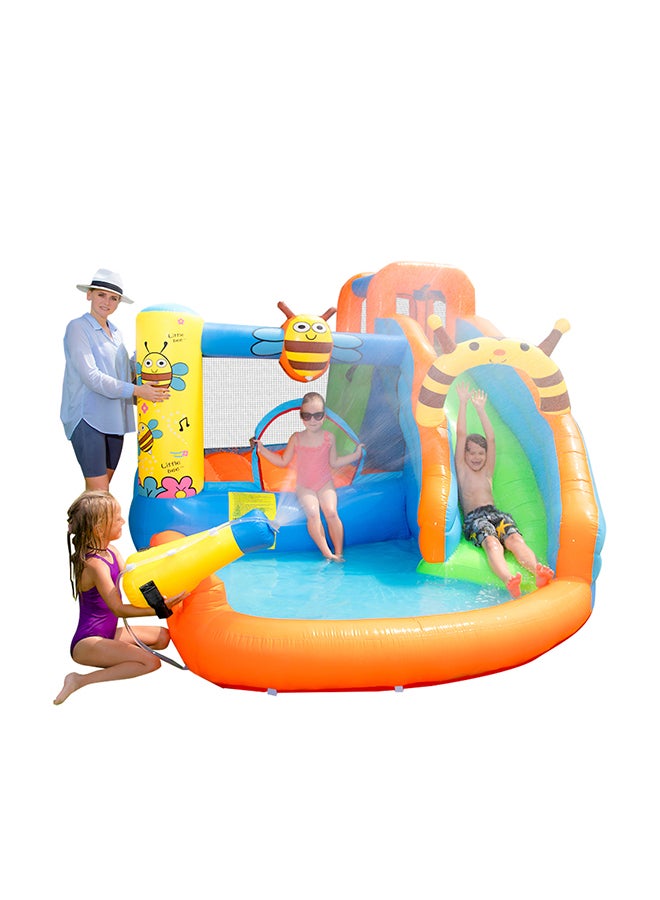 Bee Theme Inflatable Jumping Castle With Slide And Water Gun 355x300x205cm