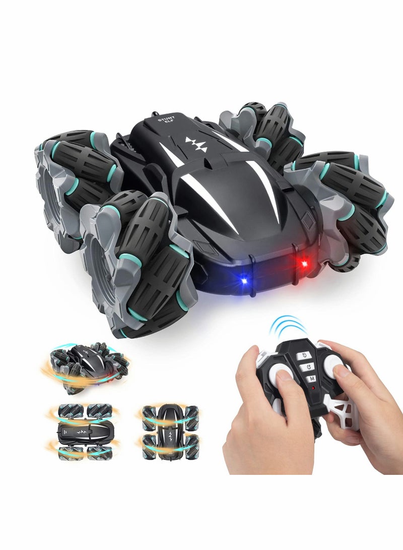 Stunt car Remote Control Car, Car Toy Double Sided Stunt Car 360° Rotation and Driftn All Terrain Remote Car with Headlights Cars Toys Gifts