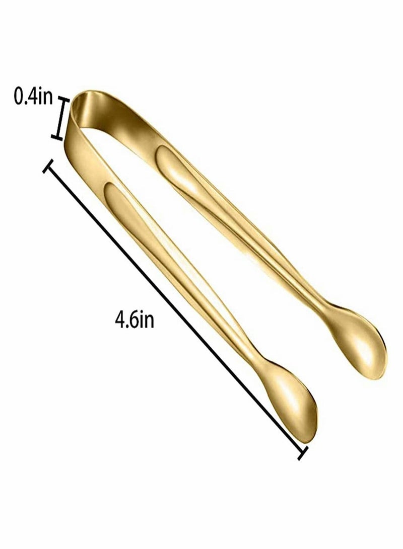10-Piece Stainless Steel Food Tongs, Rock Candy Tongs Small Square Tea Party Coffee Bar Kitchen Tongs