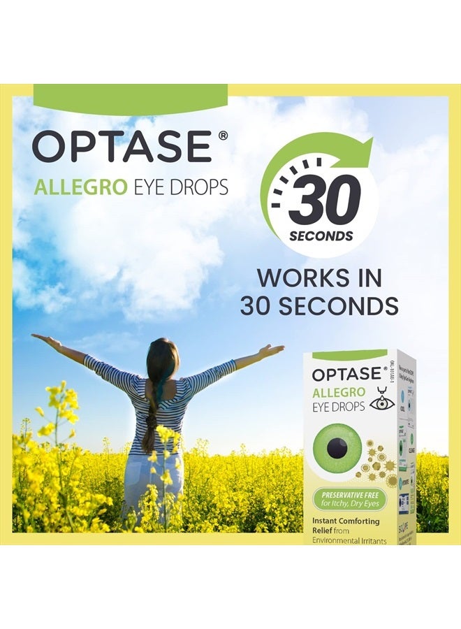 Allegro Eye Drops for Dry Eyes - Lubricating Eye Drops for Dry Eyes - Eye Drops for Red Eyes and Seasonal Irritants - Symptom Relief Eye Drops for Contacts and Itchy Eyes - .33 oz, 300 Drops