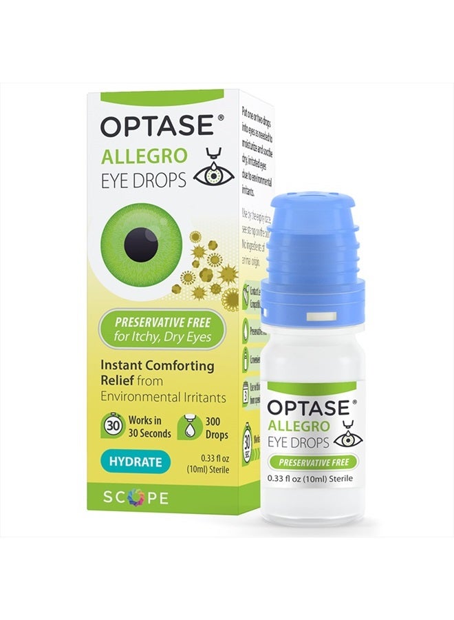 Allegro Eye Drops for Dry Eyes - Lubricating Eye Drops for Dry Eyes - Eye Drops for Red Eyes and Seasonal Irritants - Symptom Relief Eye Drops for Contacts and Itchy Eyes - .33 oz, 300 Drops