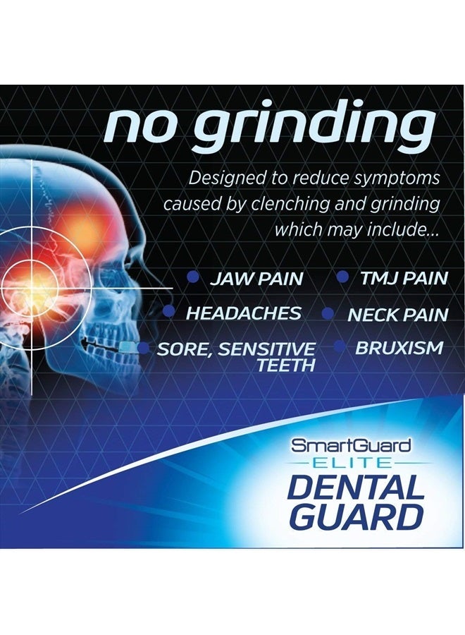 Dental Guard SMARTGUARD Elite (2 Guards 1 Travel case) Front Tooth Custom Anti Teeth Grinding Night Guard for Clenching - Dentist Designed - Bruxing Splint Mouth Protector for Relief of Symptoms