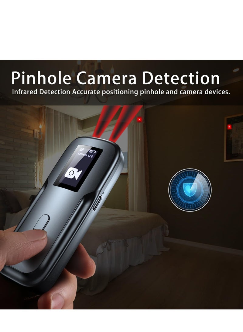 Hidden Camera Detectors,Anti Spy Detector Hidden Devices,Camera Detector,RF Signal Detector, Listening Device Detector,with a HD screen, Protect Your Privacy for Home Office Travel Hotel - Black