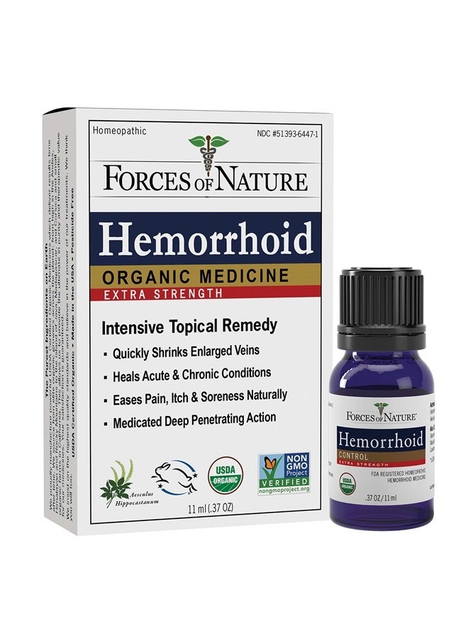 –Natural, Organic, Hemorrhoid Extra Strength Relief (11ml) Non GMO, No Harmful Chemicals -Quickly Shrink Enlarged Veins, Ease Pain, Soreness, Itching Associated with Hemorrhoids