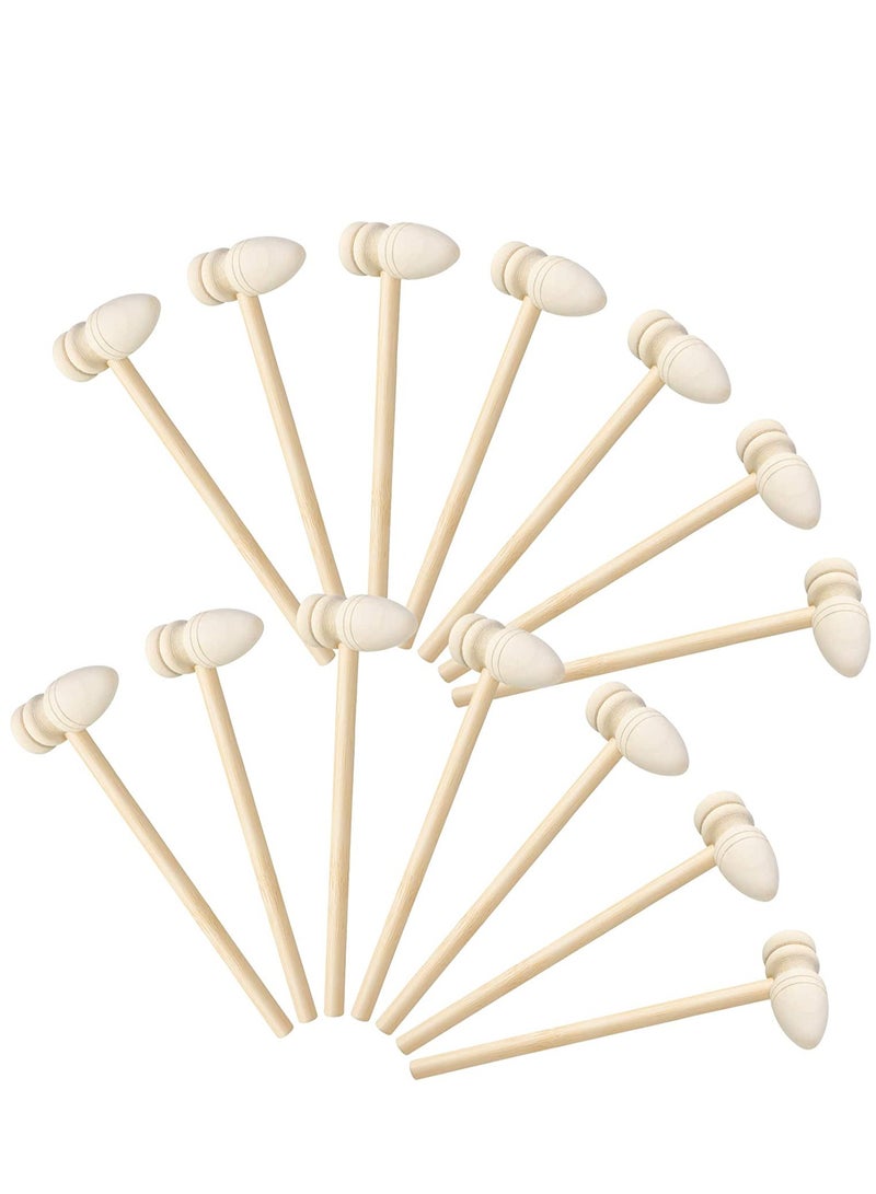 Mini Wooden Hammers Crab Mallet Seafood Hammers Mallet Pounding Toys Martillo De Madera Wooden Solid Natural Hammers for Boys Girls Adults to Crack Chocolate 14 Pieces