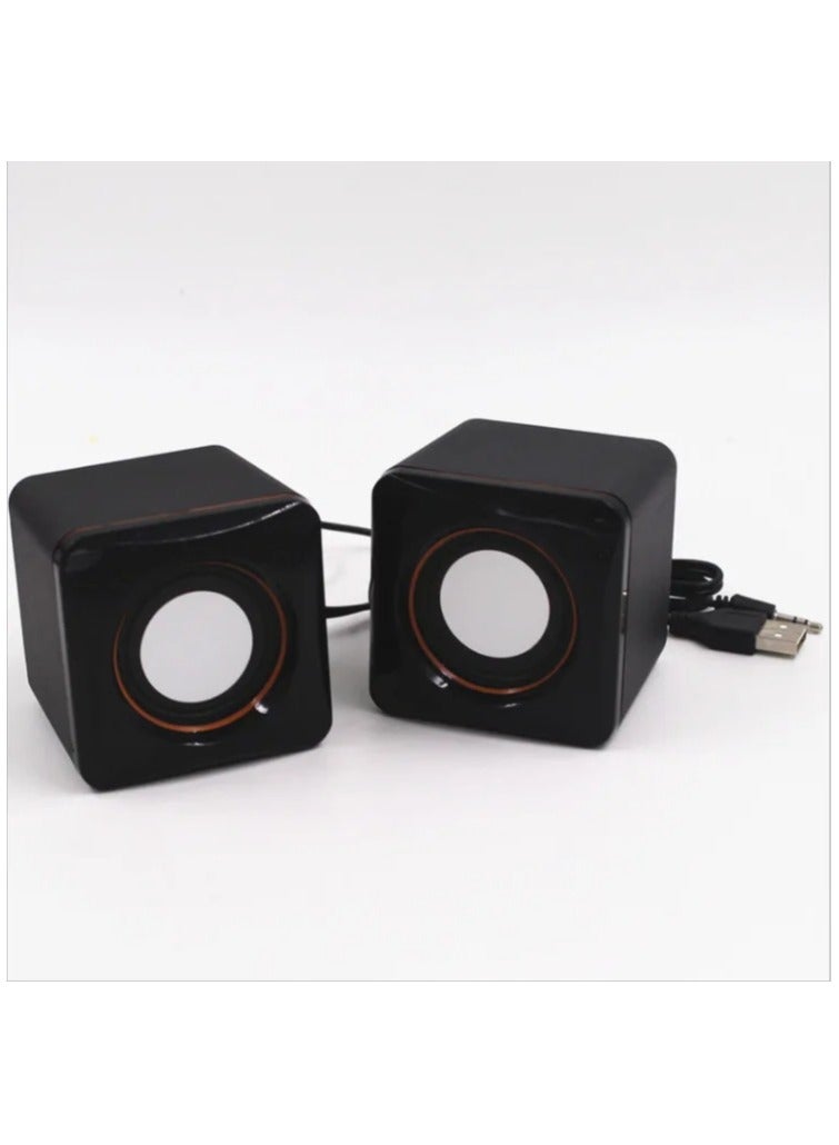 Computer Audio Plastic Small Speaker Portable Desktop Home Subwoofer 3.5mm Audio Jack Usb Powered Multimedia Pc Sound Box