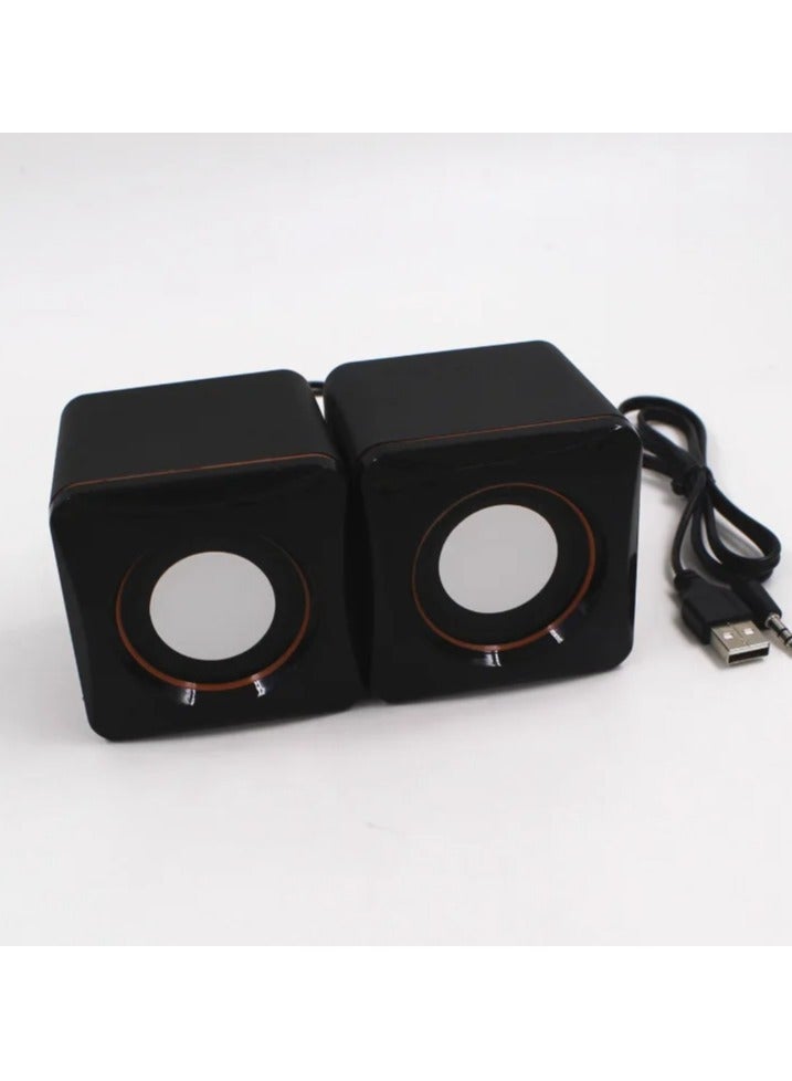 Computer Audio Plastic Small Speaker Portable Desktop Home Subwoofer 3.5mm Audio Jack Usb Powered Multimedia Pc Sound Box