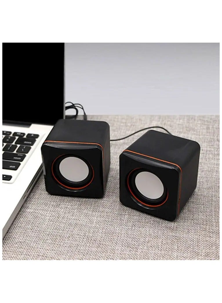 Computer Audio Plastic Small Speaker Portable Desktop Home Subwoofer 3.5mm Audio Jack Usb Powered Multimedia Pc Sound Box