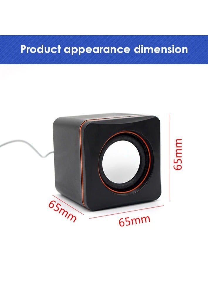 Computer Audio Plastic Small Speaker Portable Desktop Home Subwoofer 3.5mm Audio Jack Usb Powered Multimedia Pc Sound Box