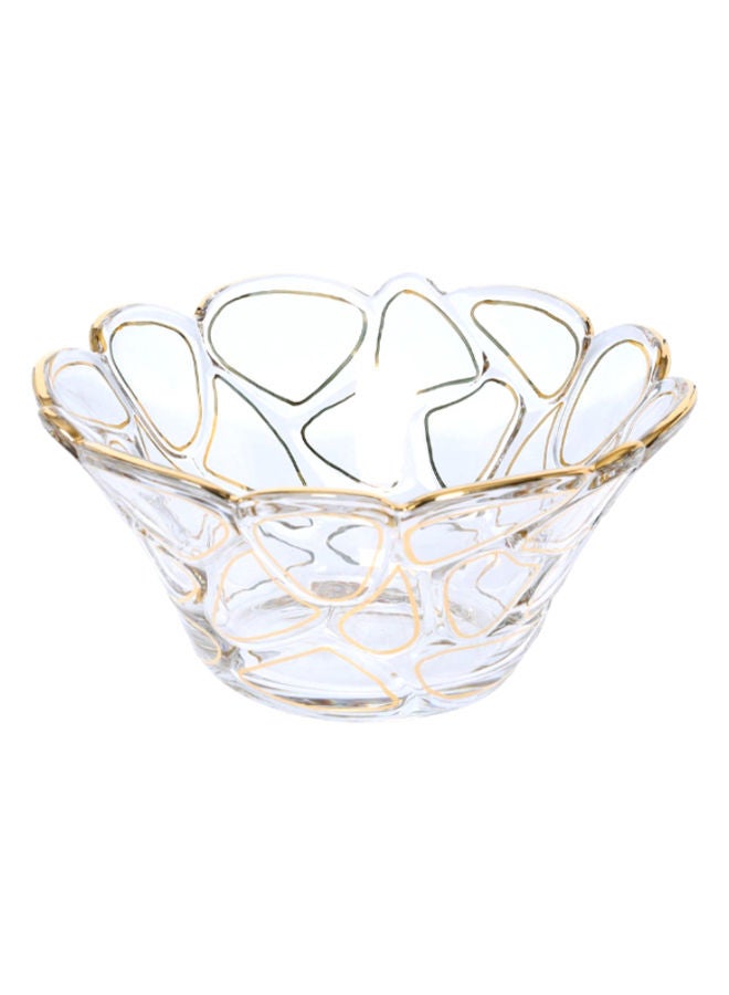 Stone Deep Design Fruit Plate, Clear & Gold - Large