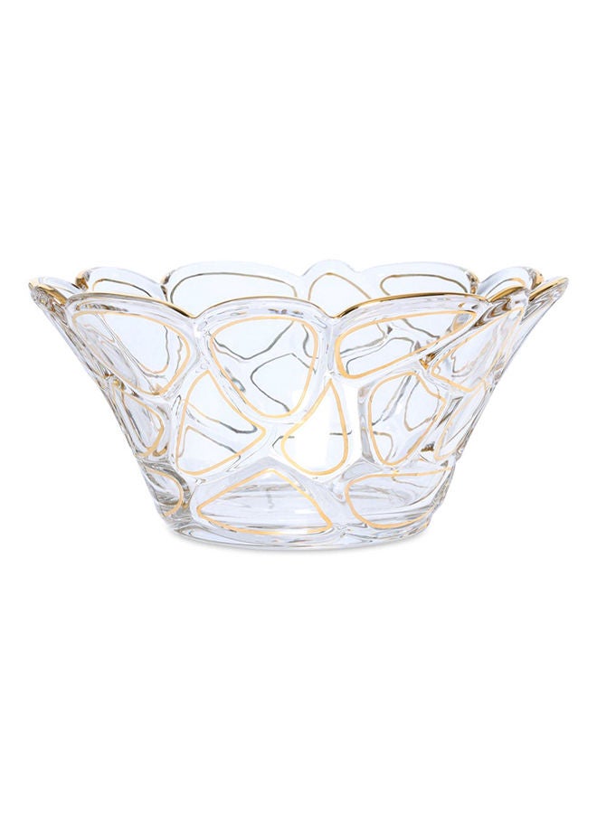 Stone Deep Design Fruit Plate, Clear & Gold - Large