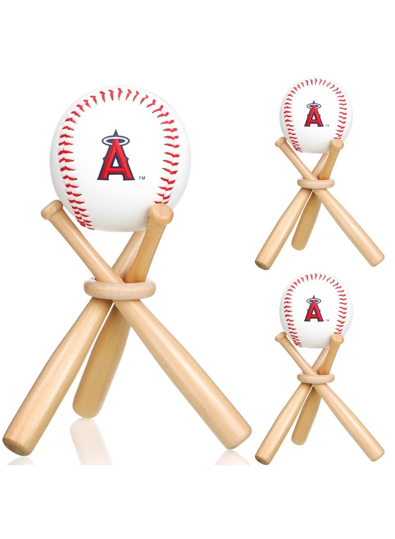 Baseball Stand, Baseball Holders for Balls Display Wooden Baseball Bat Display Stand Holder Display Baseball Centerpieces for Tables for Kids and Sports Lover