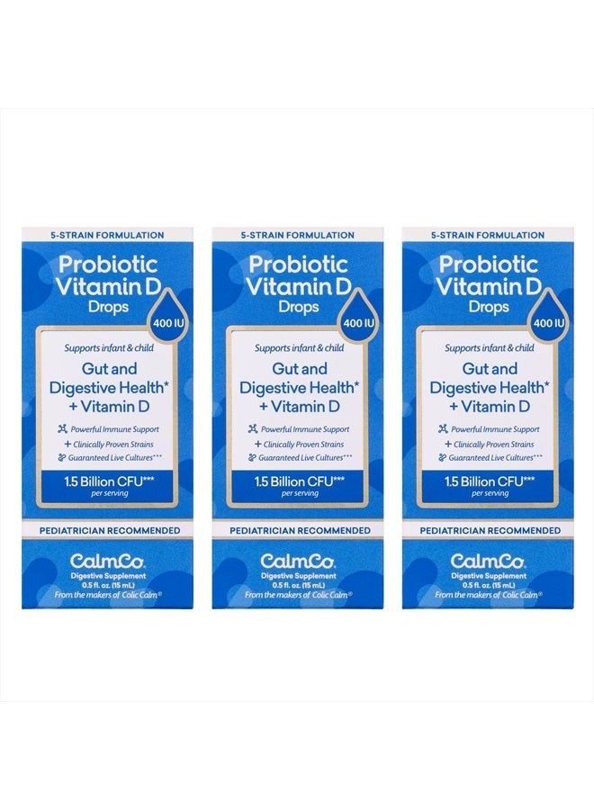 Gas Drops for Babies, Constipation & Colic Relief for Newborns & Up, Baby Probiotic Drops for Gut & Digestive Health, 0.5 fl oz (Pack of 3)