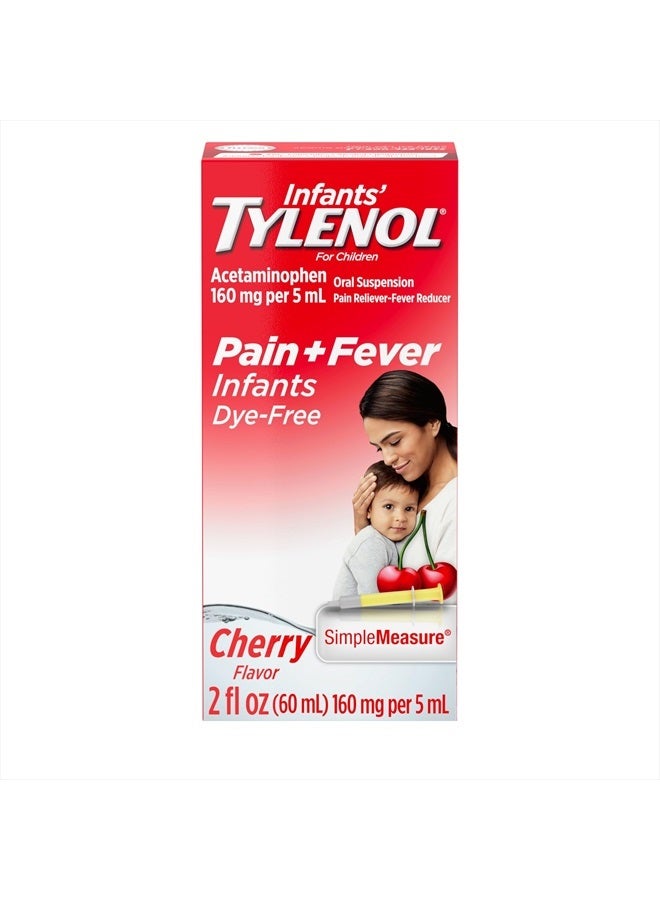 Infants' Liquid Medicine with Acetaminophen Pain With Fever Relief DyeFree fl, Red, Cherry, 2 Fl Oz