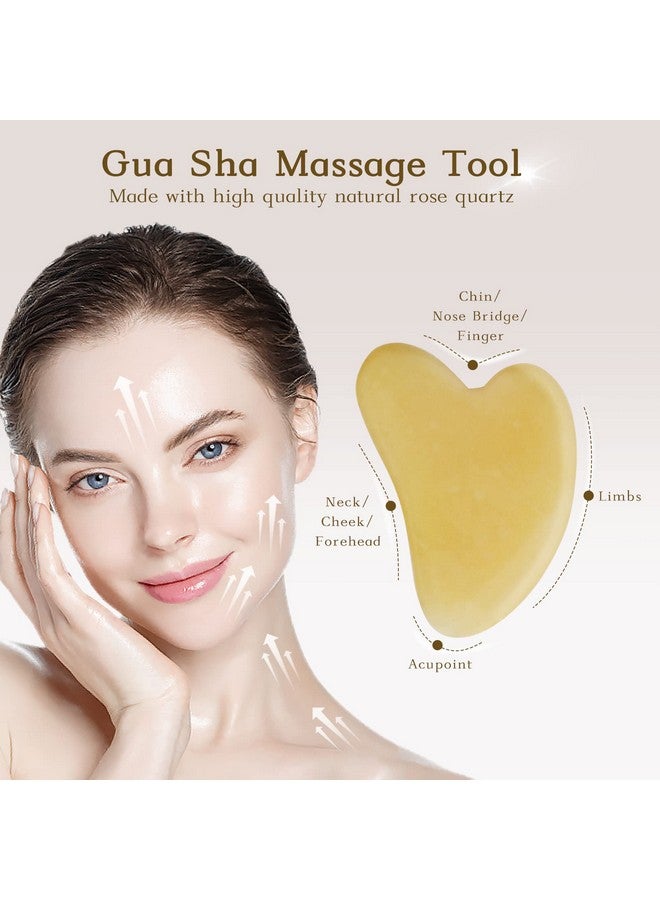 Yellow Gua Sha Facial Tools Skin Care Products Face Roller & Jade Roller For Face Care To Reduce Wrinkles And Lifting