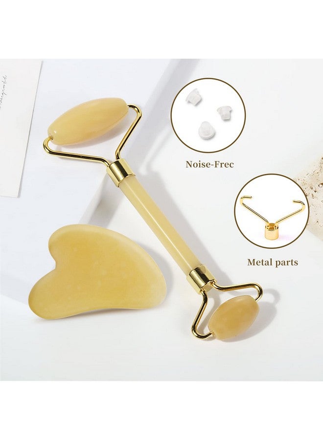 Yellow Gua Sha Facial Tools Skin Care Products Face Roller & Jade Roller For Face Care To Reduce Wrinkles And Lifting