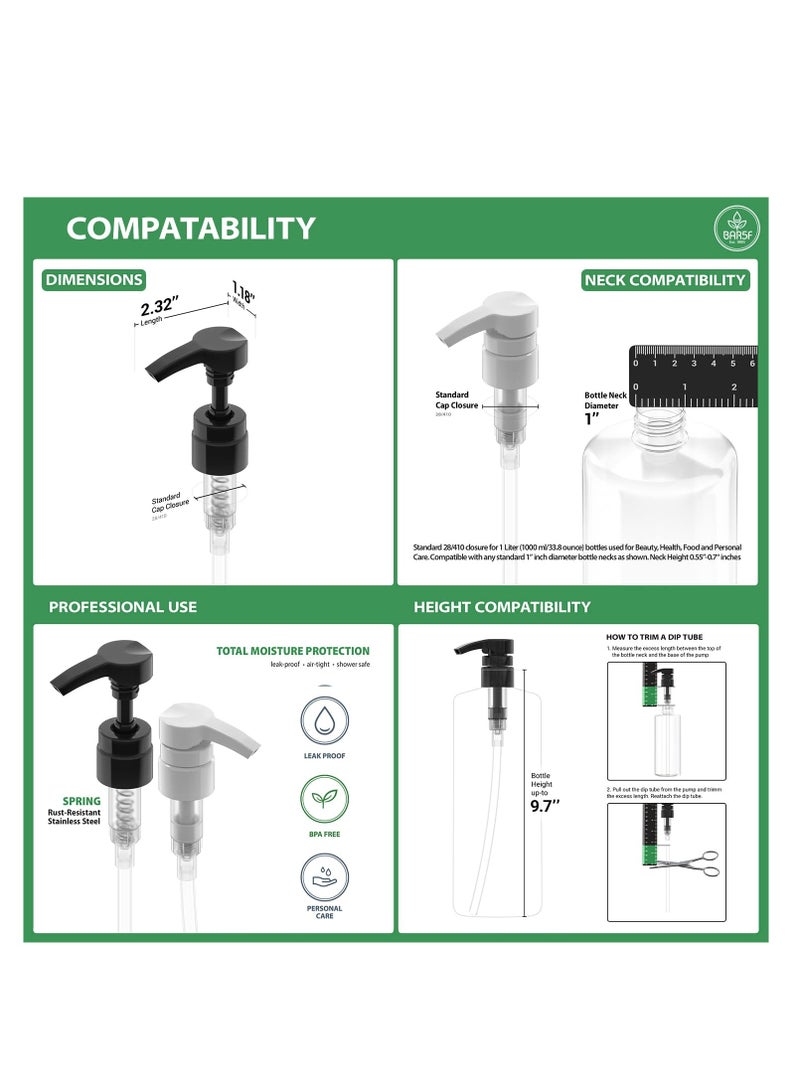 Bar5F Universal Pumps for Shampoo Conditioner Lotion Body Wash, Fits 1