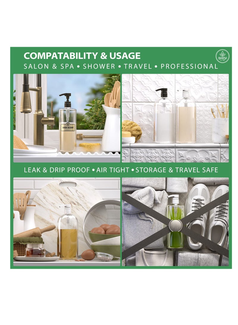 Bar5F Universal Pumps for Shampoo Conditioner Lotion Body Wash, Fits 1