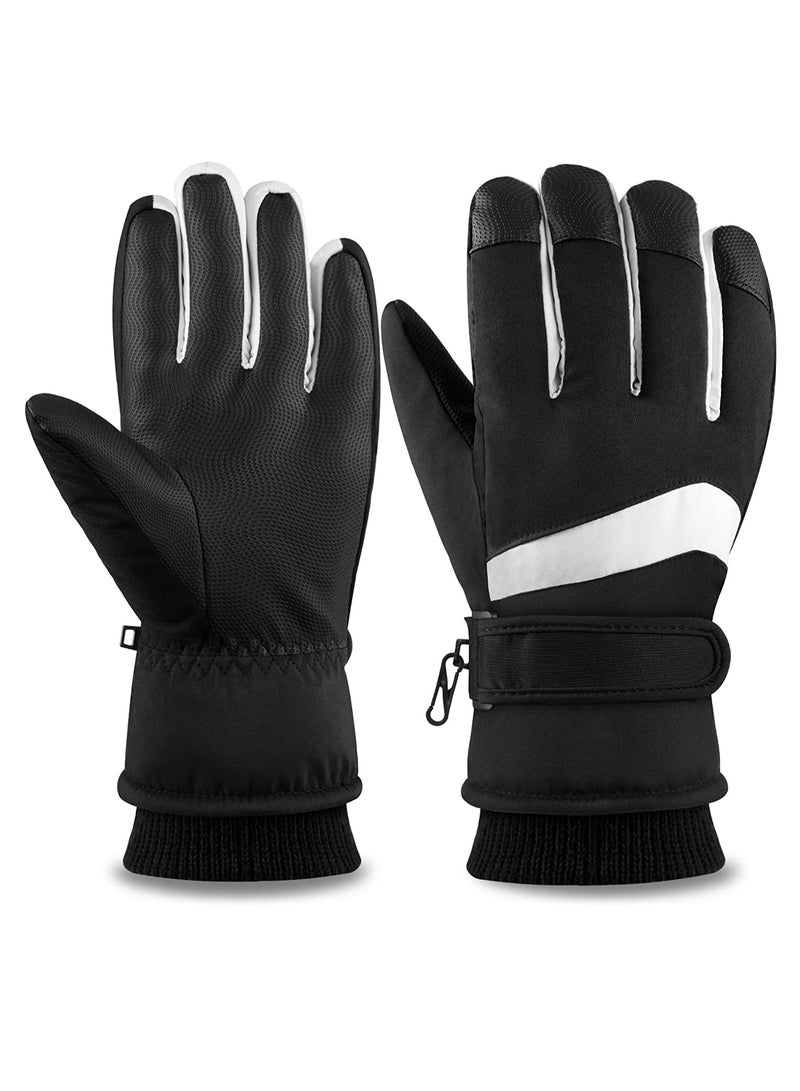 Snow Ski Gloves Waterproof, Ski Gloves Women -30°F Waterproof Winter Gloves Touchscreen Snow Gloves Women Men Warm Windproof Snowboard Gloves for Cold Weather (L)