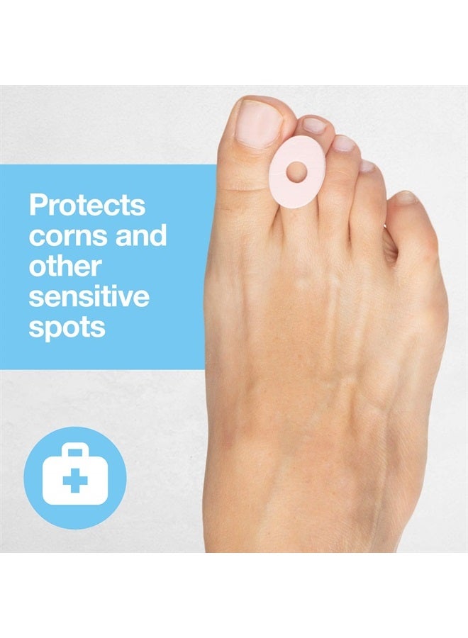 Corn Cushions for Toes and Feet, Protect Sore Spots with Foam Padding, Reduce Pain, Pressure and Friction from Shoes, Long Lasting Water-Resistant Self-Stick Adhesive Pads (72 Count)