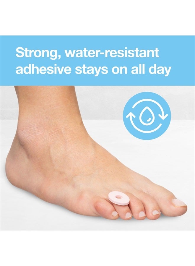 Corn Cushions for Toes and Feet, Protect Sore Spots with Foam Padding, Reduce Pain, Pressure and Friction from Shoes, Long Lasting Water-Resistant Self-Stick Adhesive Pads (72 Count)