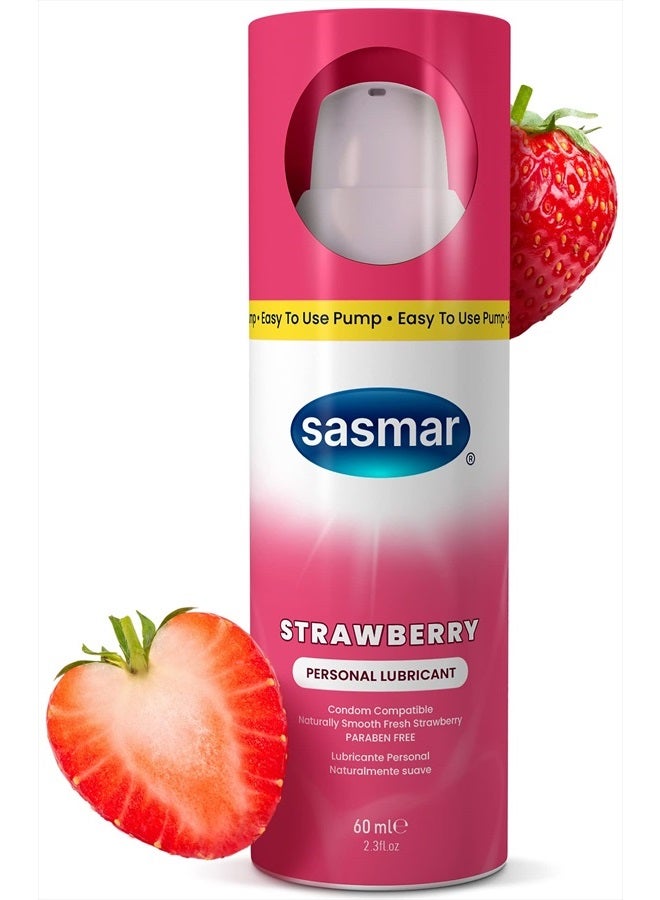 Strawberry Flavored Lubricant - Water Based Personal for Men, Women - 60 ml