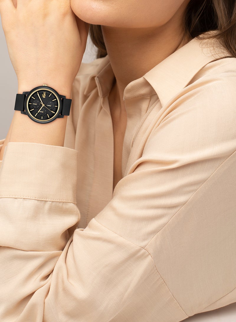 Women's Analog Round Shape Silicone Wrist Watch 2001327 - 38 Mm