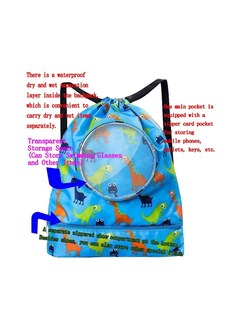 1-Piece Dry Wet Separation Fitness Bag,Waterproof Beach Swimming Bag Storage Backpack,Sports Equipment Swimming Bag,School Dry and Wet Separated Backpack with Storage Layer for Special Items and Glass