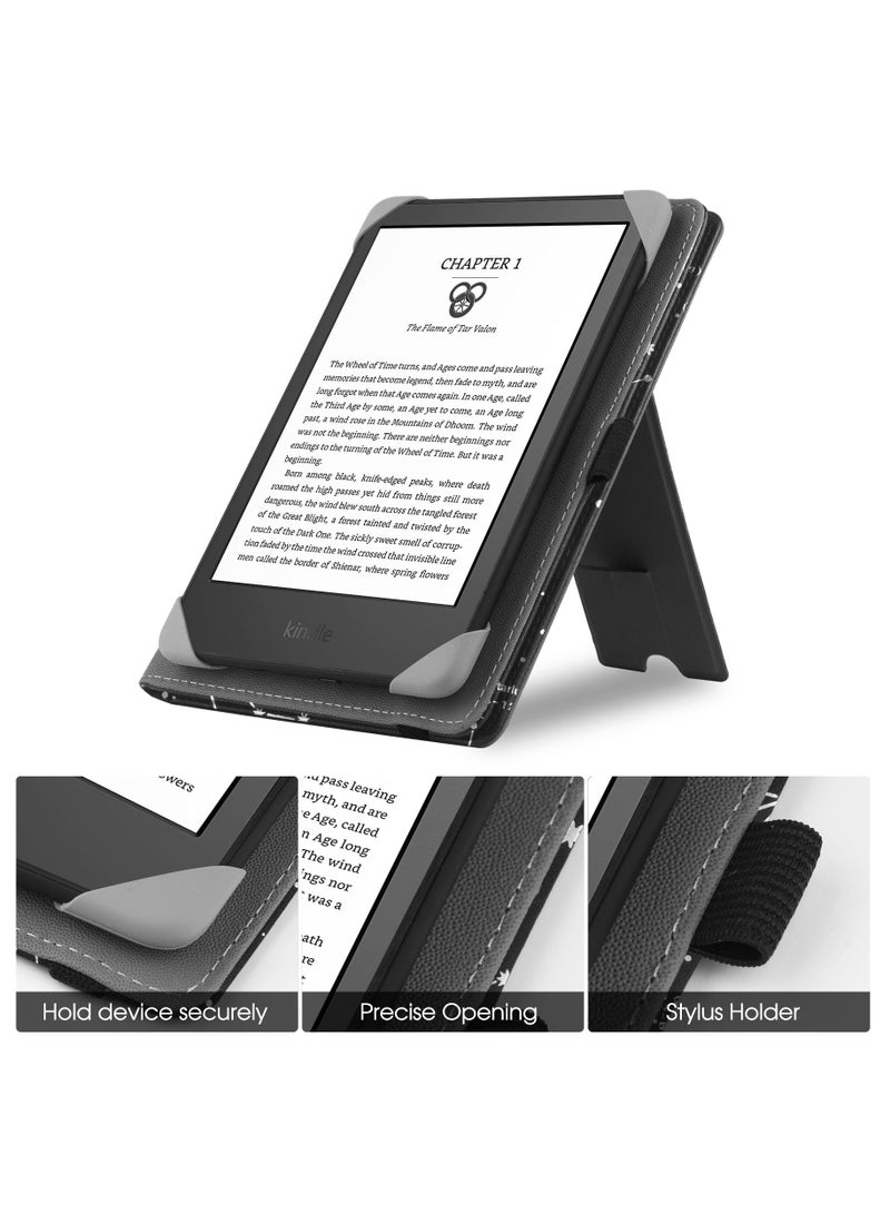 Universal Stand Case for 6-6.8 inch eReaders,Premium PU Leather Sleeve Stand Cover with Handstrap Compatible with All 6