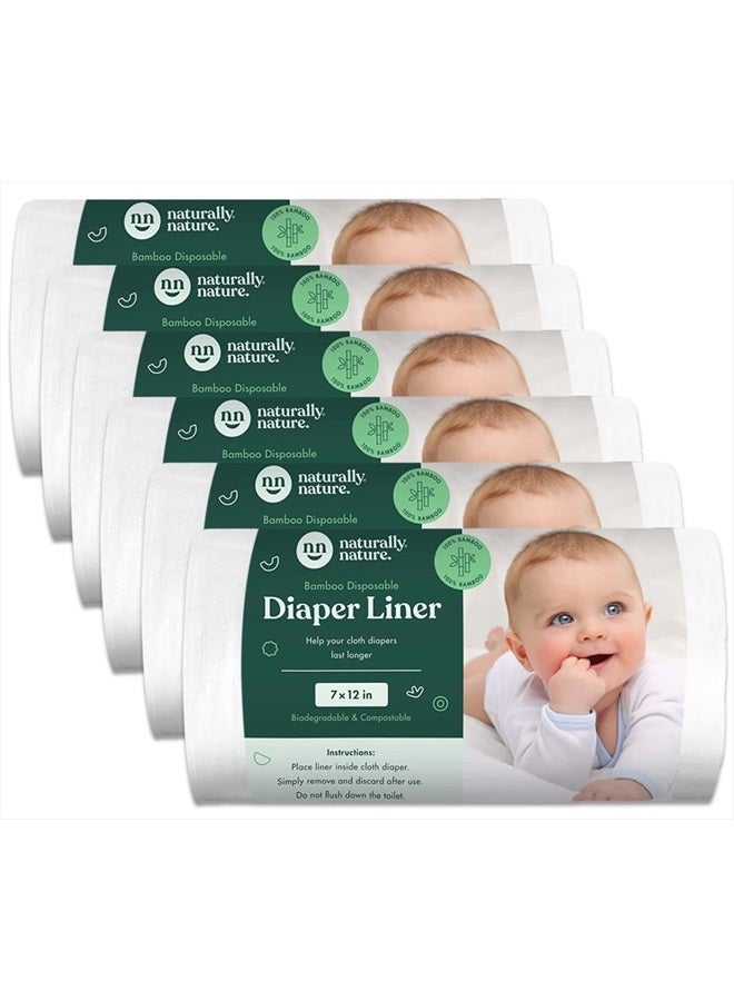 Disposable Cloth Diaper Liners - 600 Count - (6 Rolls, 100 Sheets per Roll)