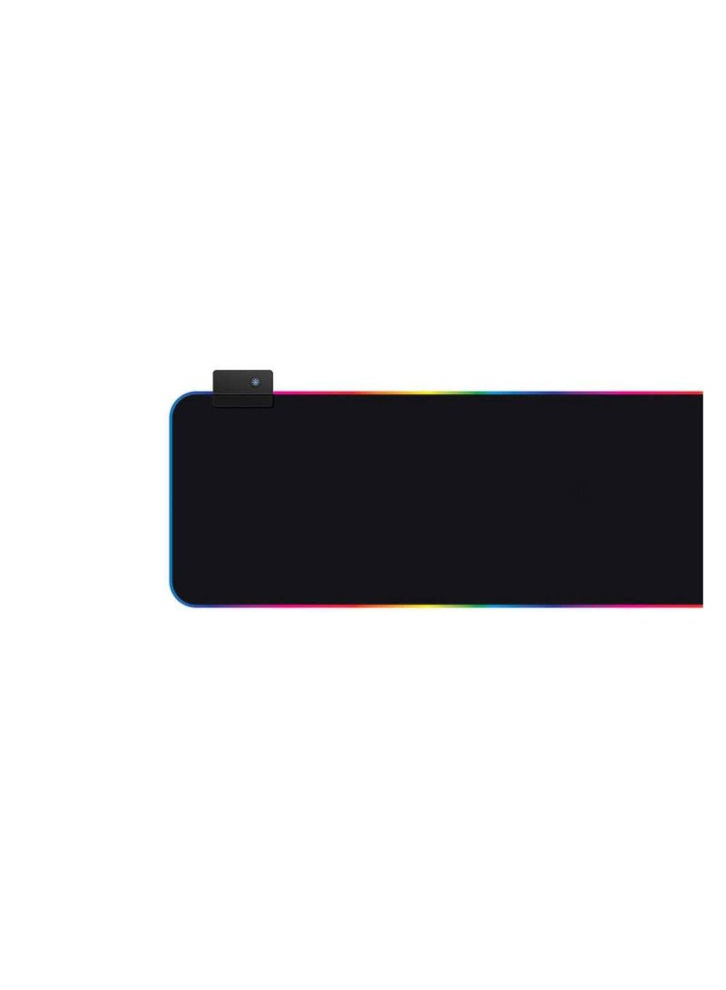 RGB Gaming Mousepad M, 14 Light Effects, Anti-Slip Rubber Base, 1.8M Braided Cable, USB Plug, Water Resistant Surface Mouse Pad ( 36 X 26 X 0.3 CM ) - Black