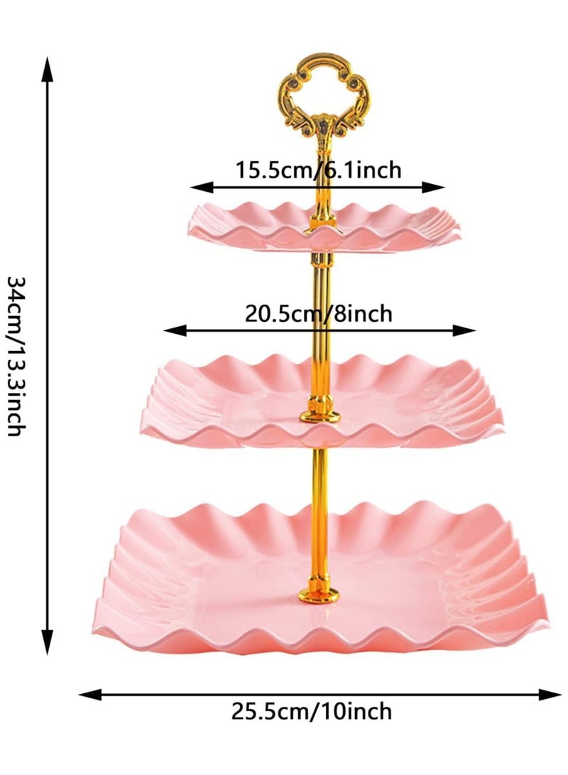 Cupcake Stand, 3 Pcs 3 Tier Cupcake Stand for Cupcakes, Tiered Cupcake Tower, Plastic Dessert Stand, Dessert Stands for Party, Wedding, Birthday, Baby Shower