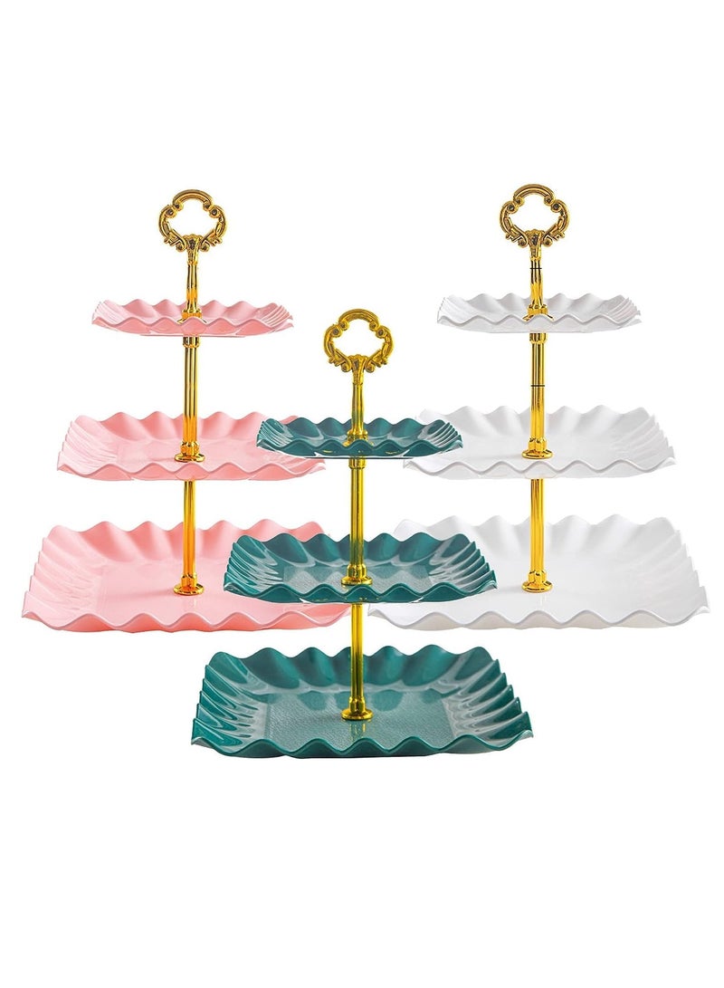 Cupcake Stand, 3 Pcs 3 Tier Cupcake Stand for Cupcakes, Tiered Cupcake Tower, Plastic Dessert Stand, Dessert Stands for Party, Wedding, Birthday, Baby Shower