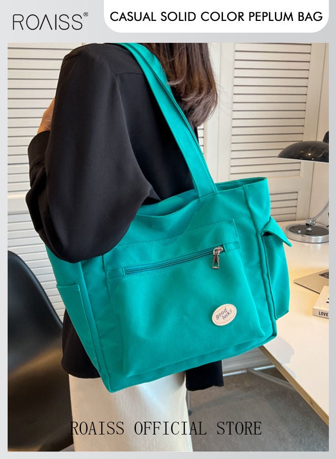 Women's Canvas Bag Large Capacity One Shoulder Messenger Tote Bag Casual Solid Color Versatile Work Commuting