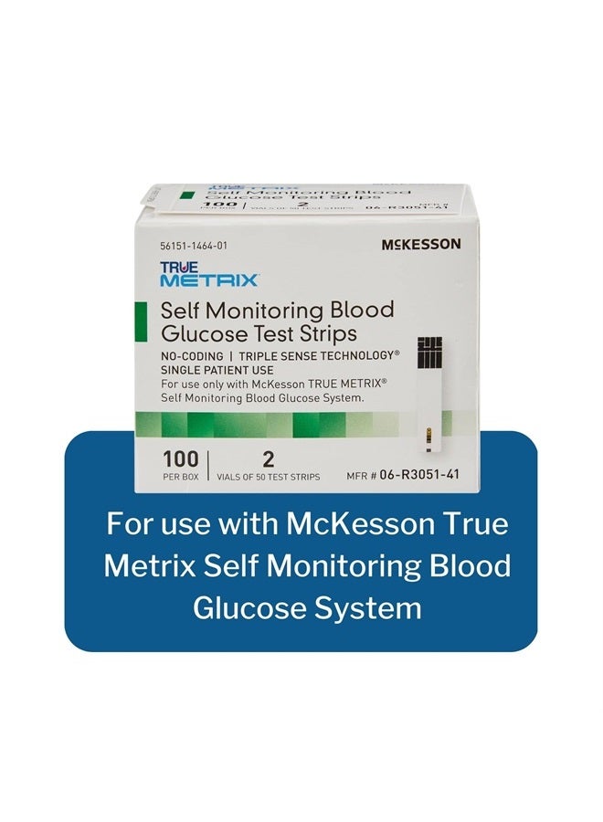 True METRIX Self-Monitoring Blood Glucose Test Strips - Supplies for Diabetes Self Monitor Systems, 100 Strips, 1 Pack