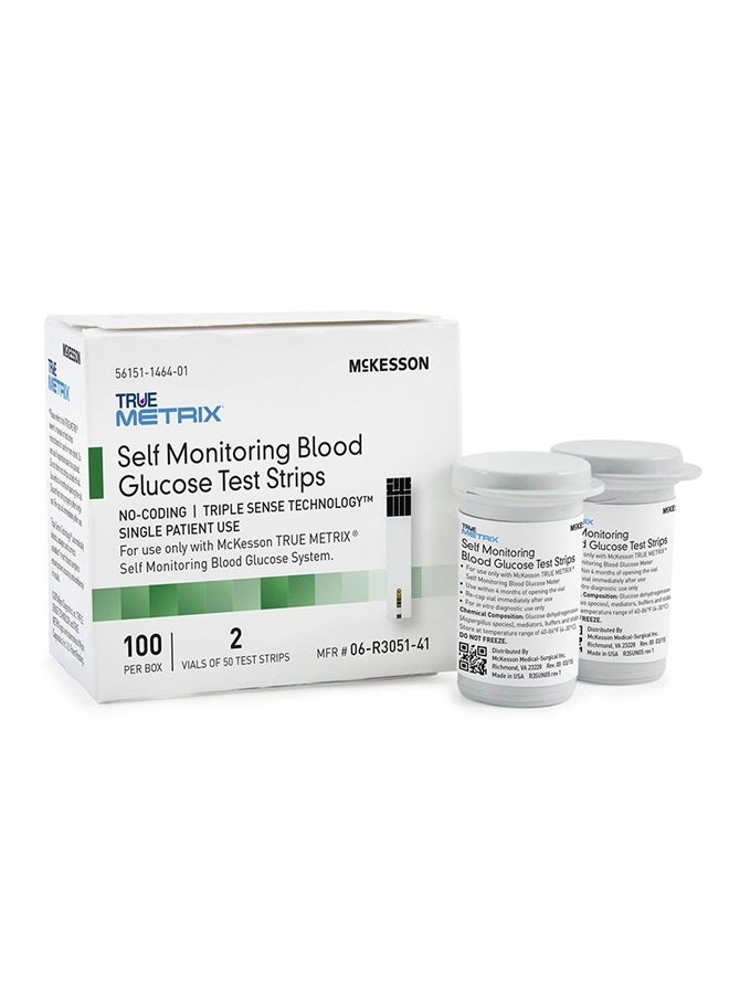 True METRIX Self-Monitoring Blood Glucose Test Strips - Supplies for Diabetes Self Monitor Systems, 100 Strips, 1 Pack