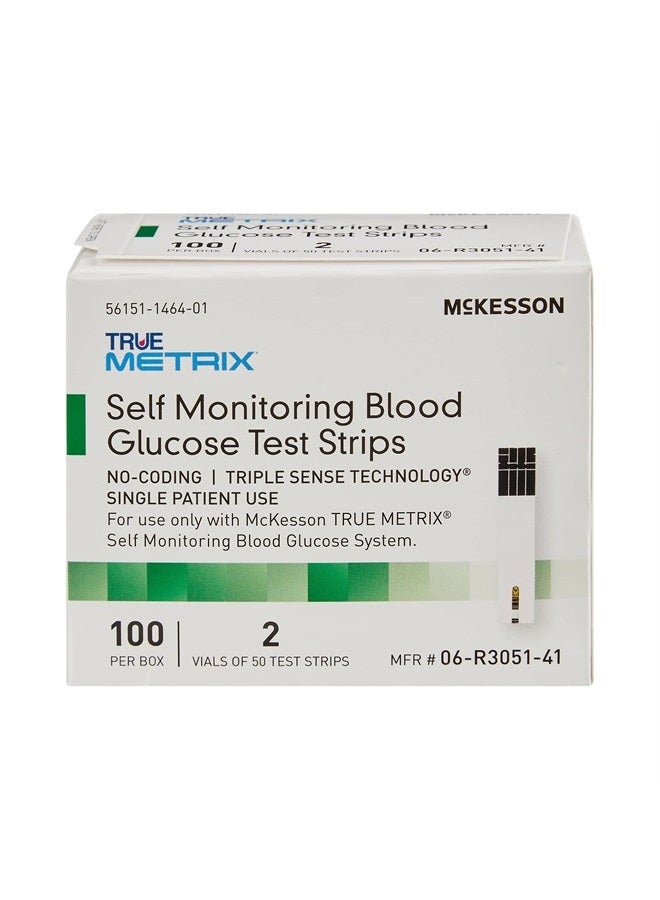 True METRIX Self-Monitoring Blood Glucose Test Strips - Supplies for Diabetes Self Monitor Systems, 100 Strips, 1 Pack