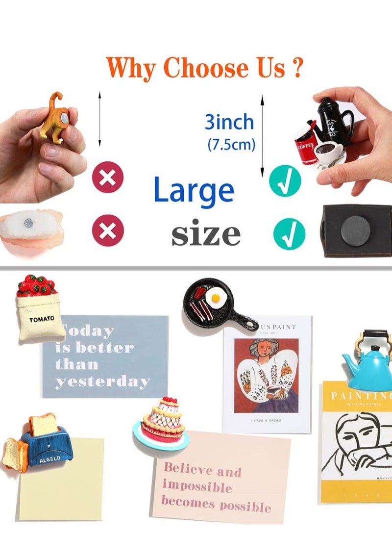 Food Fridge Magnets, Food Magnets for Fridge, Fun Refrigerator Magnets Decorative ,  Magnets Fridge Large Resin Strong Magnets for Kitchen Decor (6 Pcs)