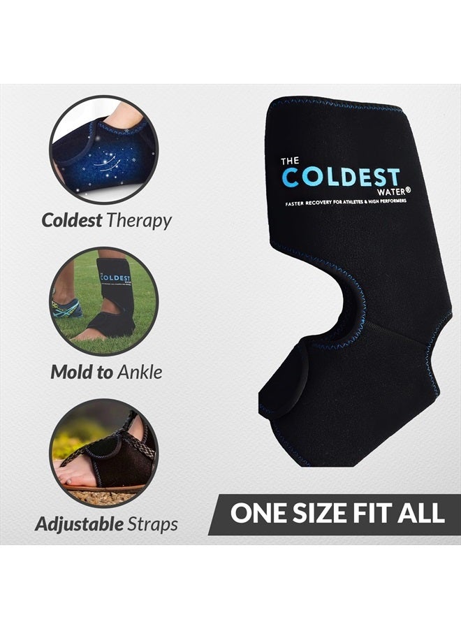 Coldest Foot Ankle Achilles Tendonitis Icing Pain Relief Ice Wrap with Cold Compression Gel Packs | Best for Achilles Tendon Injuries, Plantar Fasciitis, Heel and Sore Feet Cold Therapy